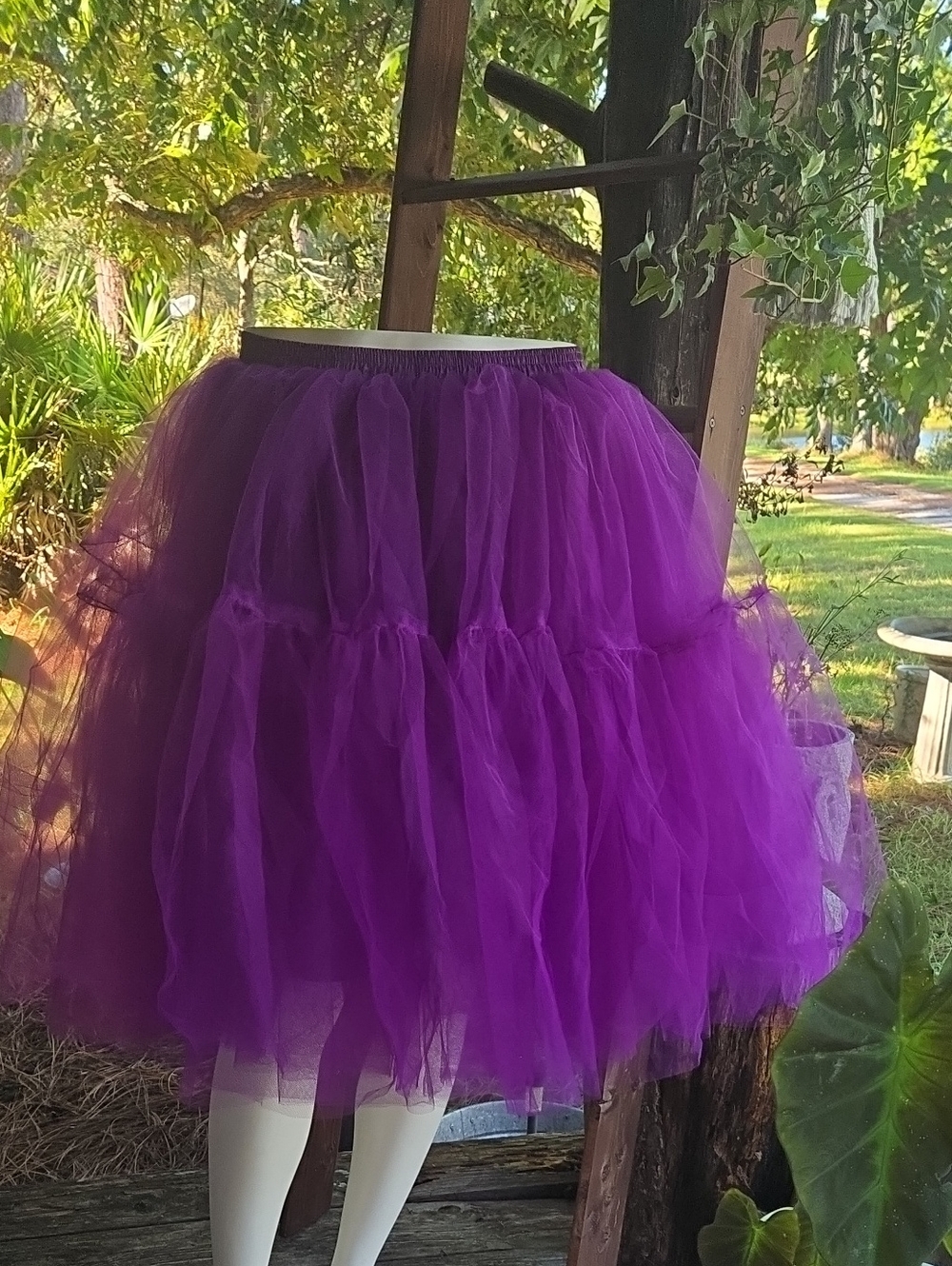 Bright Purple Tulle Midi Skirt Size Medium